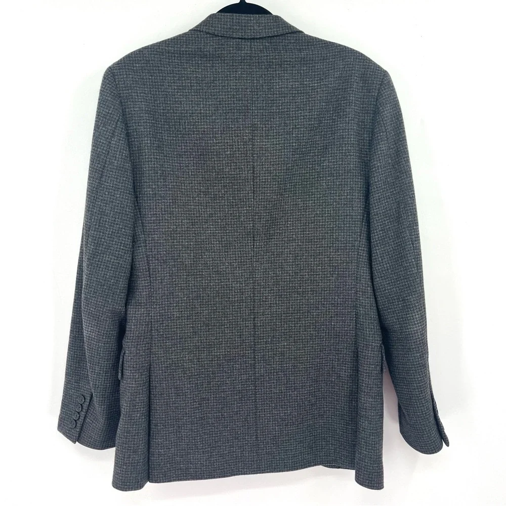 J.CREW Ludlow Blazer 36R 100% Wool Grey Houndstooth Jacket Men 02328 2 Button